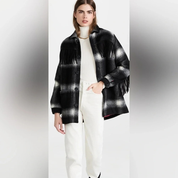 MOTHER Women’s The Fringe Patch Coat Size L - Picture 7 of 13